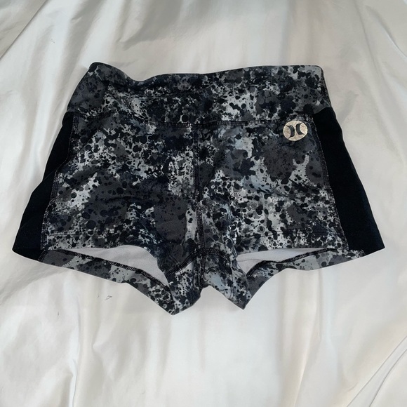 Black and Gray Tie Dye Hurley Bike Shorts - Picture 1 of 3